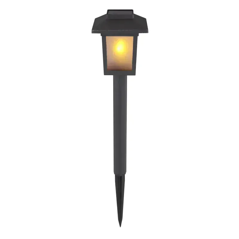 Solárne čierne led svietidlo 10xLED žltá s efektom ohňa/0,1W/3V IP44, výška: 36,8cm, set 3ks